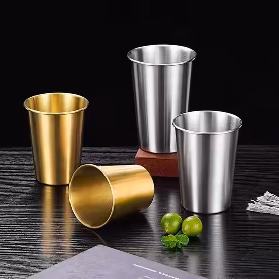 Bicchiere da birra personalizzato per birra da pong, pinta, impilabile, a parete singola, bicchiere per bevande, bicchiere in metallo, vetro, acciaio inossidabile