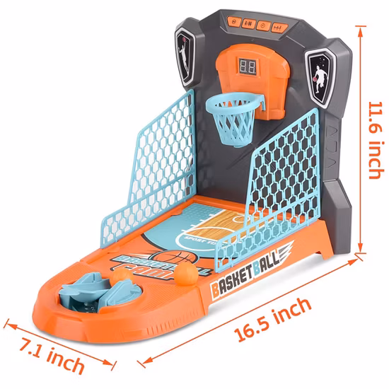 Giochi da tavolo da basket da tavolo Set Muovi cestino Sport divertenti Novità giocattolo Divertente palla da tiro palla da basket Gioco da tavolo con luce e suono