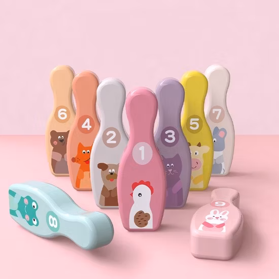Gioco da tavolo per bambini in legno per animali da bowling, giocattoli sportivi, gioco da tavolo per il tempo libero